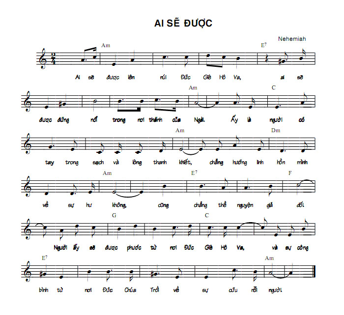 Bản nhạc bài Ai Sẽ Được