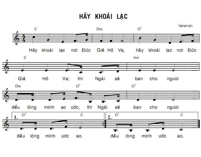Bản nhạc bài Hãy Khoái Lạc