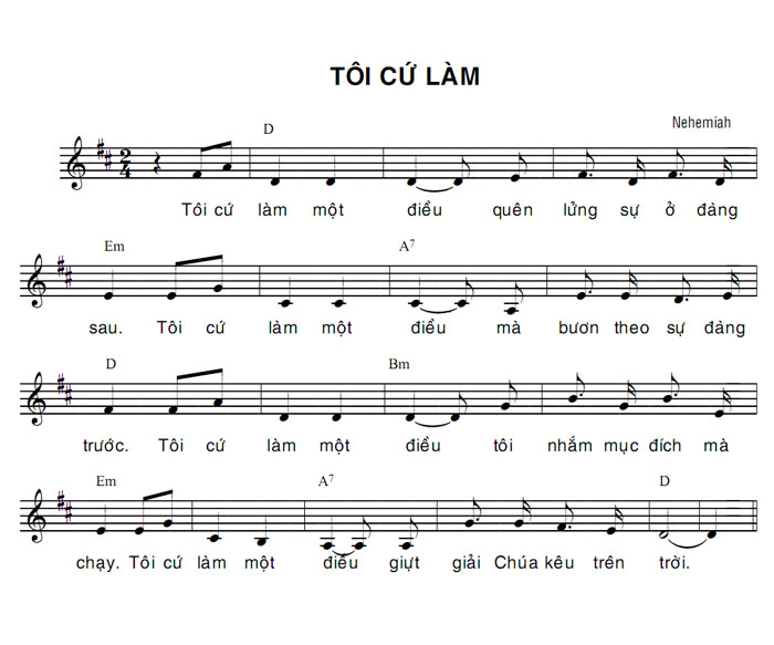 Bản nhạc bài Tôi Cứ Làm