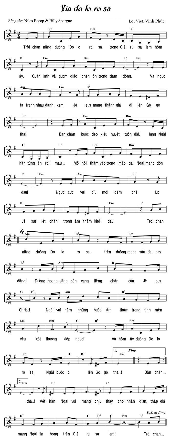 Bản nhạc bài Via Dolorosa